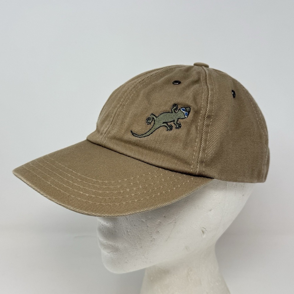 Vintage Ixtapa Mexico Embroidered‎ Gecko Dad Hat Cap Adjustable Snap Back Tan